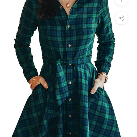 KJP Cozy Cabin Flannel Dress, EUC - Picture 4 of 4